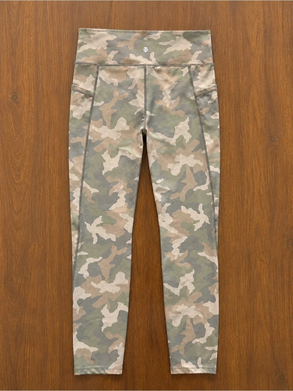 JustFab Camo High Rise Pocket Leggings L